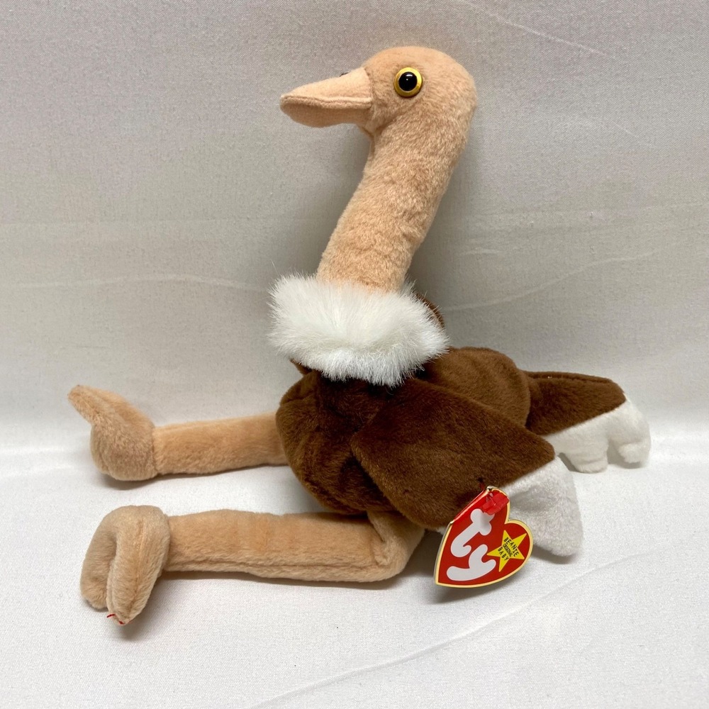 Vintage Ty Beanie Babies Stretch Ostrich Baby Bird 1997 Retired Rare See‎ Tags